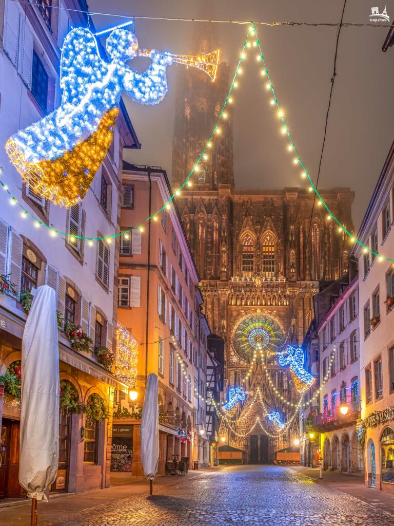 Rue Mercière de Estrasburgo en Navidad