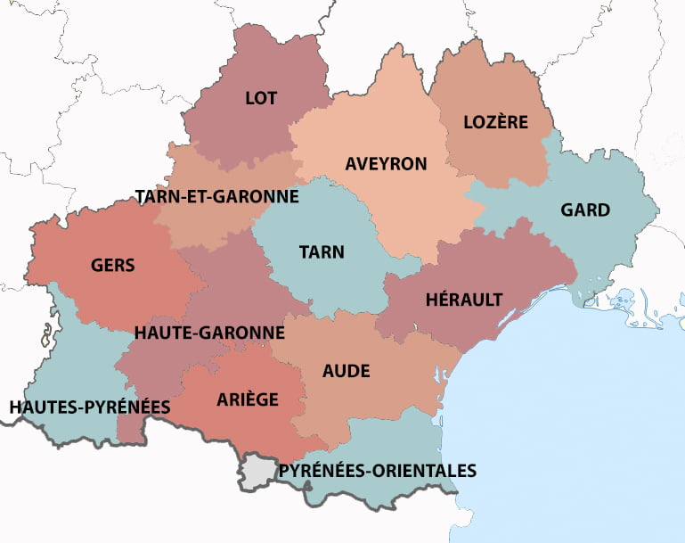 Mapa de Occitania